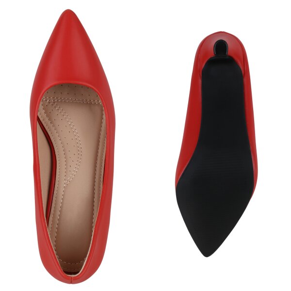 Stiefelparadies Damen Spitze Pumps in Rot Exklusivangebot