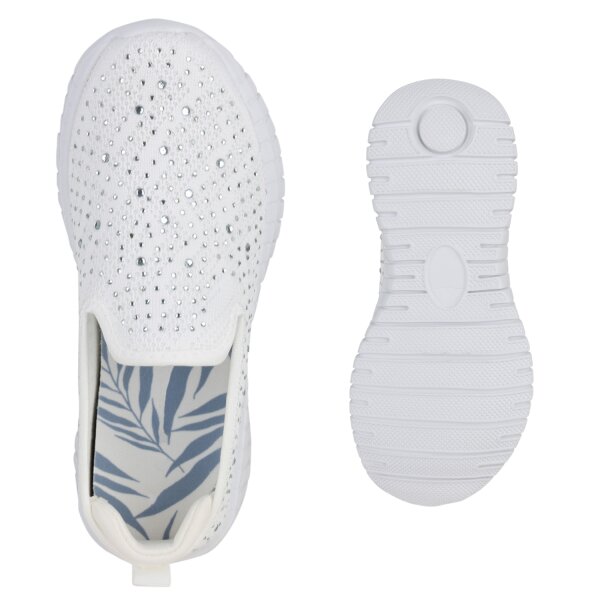 Stiefelparadies Damen Slip Ons in Weiss Lagerräumung