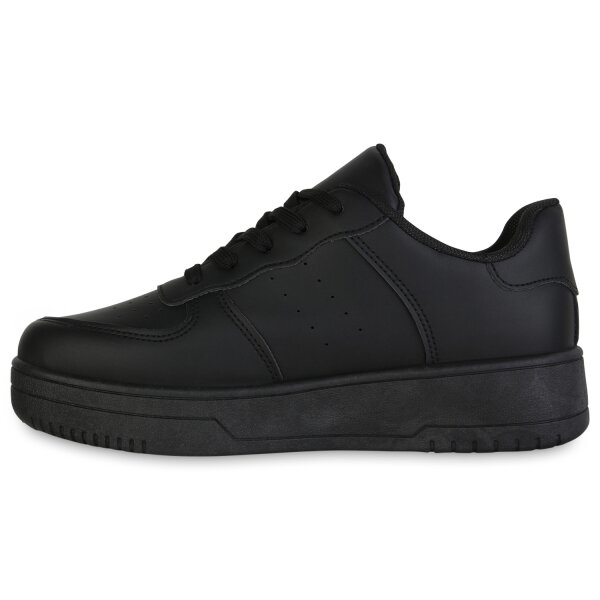 Stiefelparadies Damen Plateau Sneaker in Schwarz Zeitlich begrenztes Angebot
