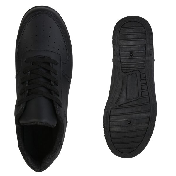 Stiefelparadies Damen Plateau Sneaker in Schwarz Zeitlich begrenztes Angebot