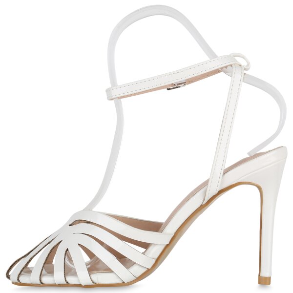 Stiefelparadies Damen Slingpumps in Weiss Große Rabatte