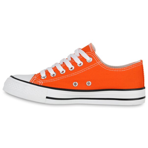Stiefelparadies Damen Sneaker low in Orange Saisonale Angebote