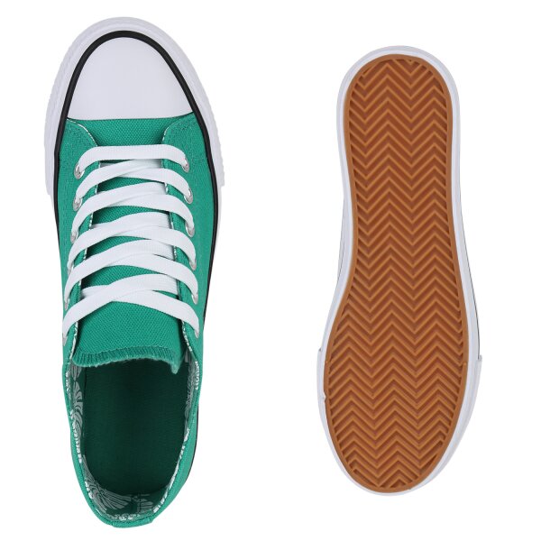 Stiefelparadies Damen Sneaker low in Weiss Riesige Ersparnisse