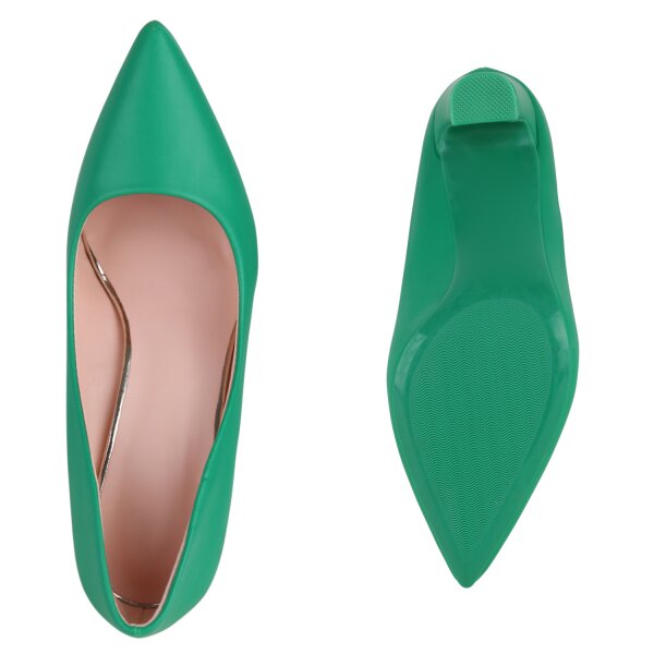 Stiefelparadies Damen Spitze Pumps in Grün Clearance-Verkauf