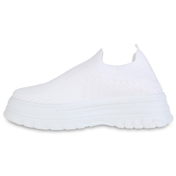 Stiefelparadies Damen Slip Ons in Weiss Kostenloser Versand international