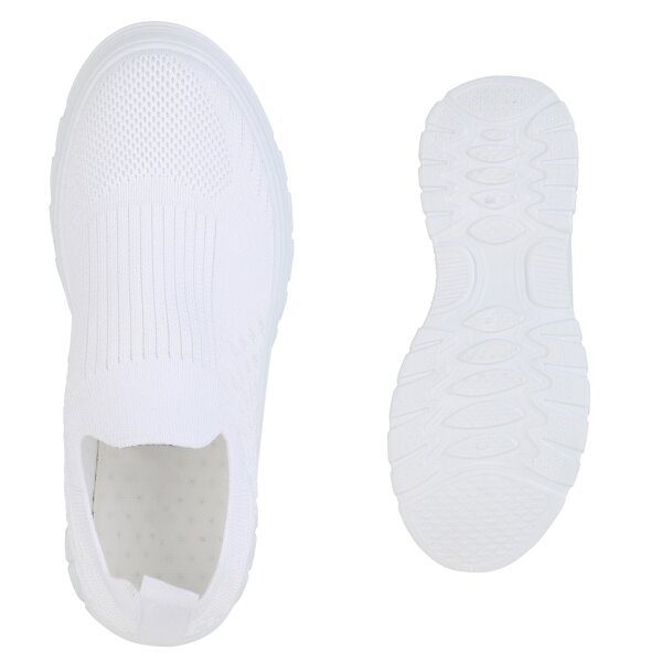 Stiefelparadies Damen Slip Ons in Weiss Kostenloser Versand international