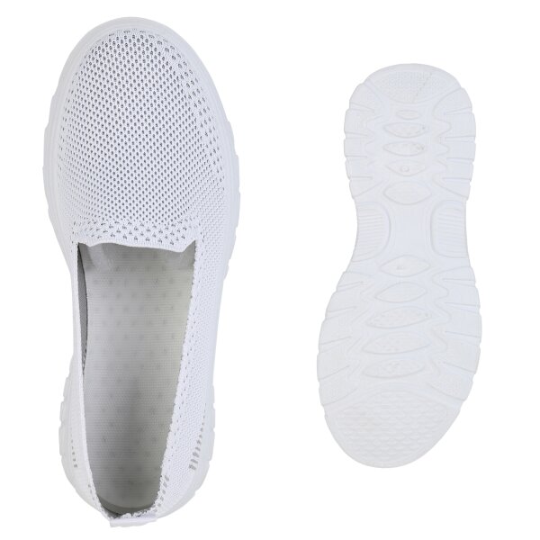 Stiefelparadies Damen Slip Ons in Weiss Fabrikladen