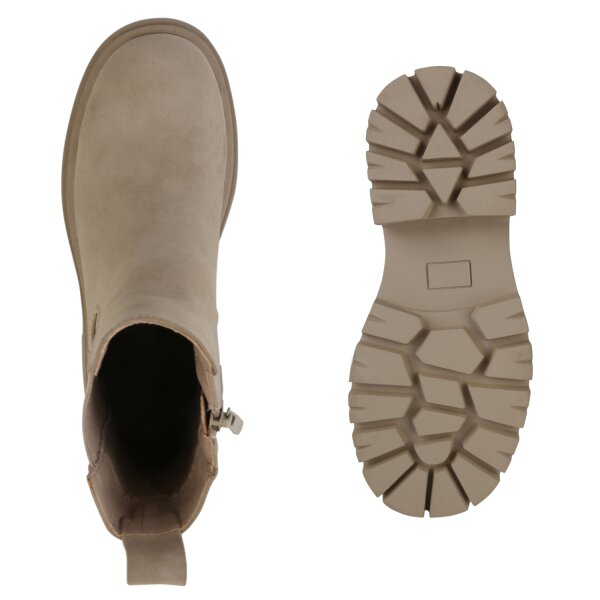 Stiefelparadies Damen Plateau Boots in Khaki Auslauf