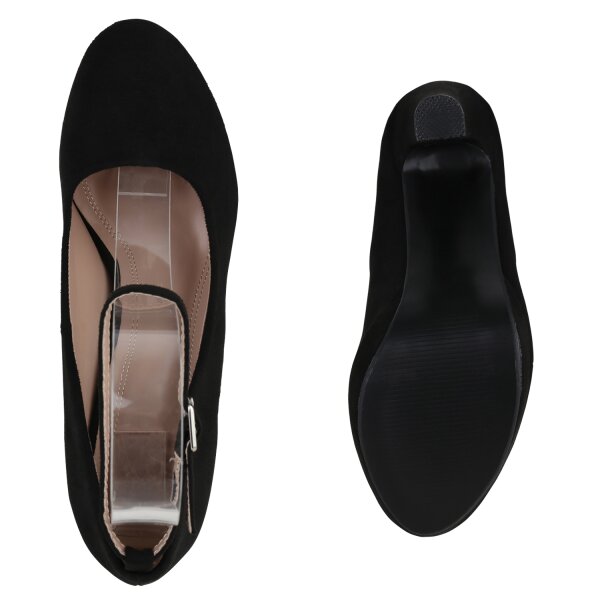 Stiefelparadies Damen Plateau Pumps in Schwarz Günstiger Verkauf
