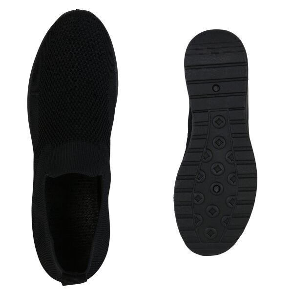 Stiefelparadies Damen Slip Ons in Schwarz Blitzverkäufe
