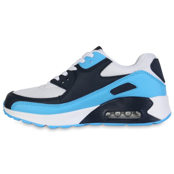 Stiefelparadies Damen Laufschuhe in Weiss Hellblau Dunkelblau Osterangebot