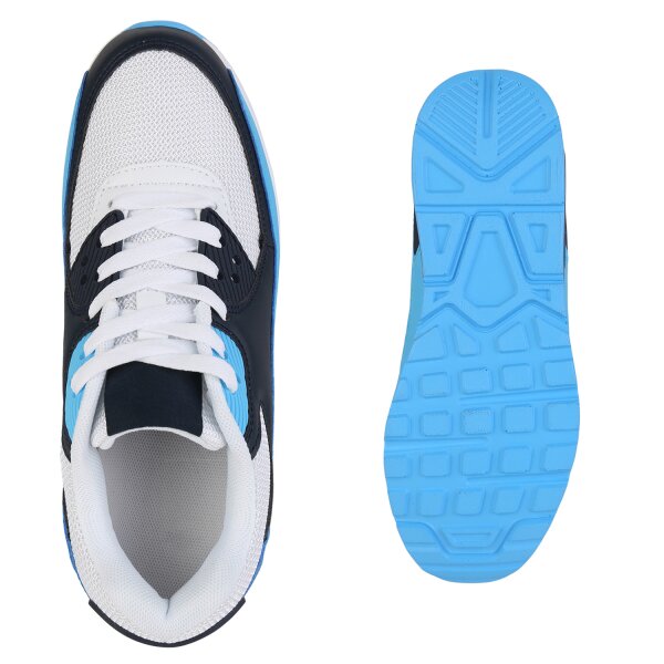 Stiefelparadies Damen Laufschuhe in Weiss Hellblau Dunkelblau Osterangebot