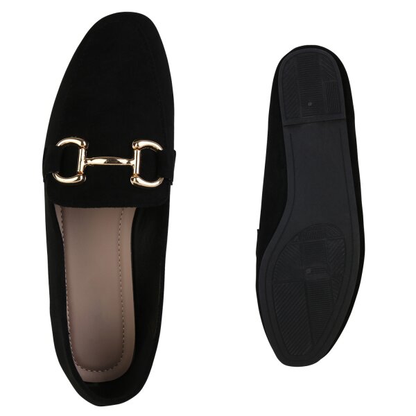 Stiefelparadies Damen Loafers in Schwarz Muttertagsangebot