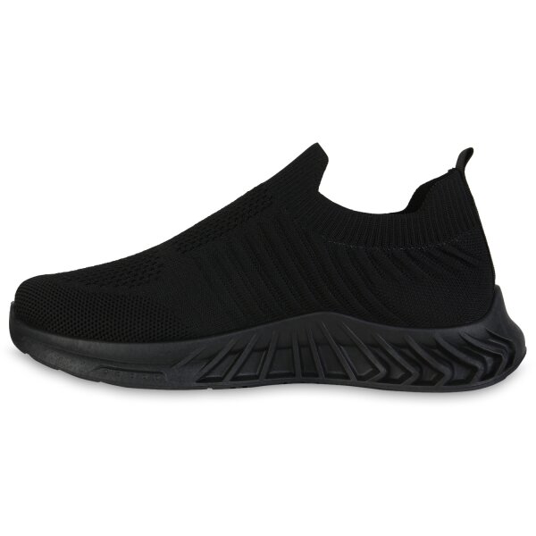 Stiefelparadies Damen Slip Ons in Schwarz Heißer Verkauf