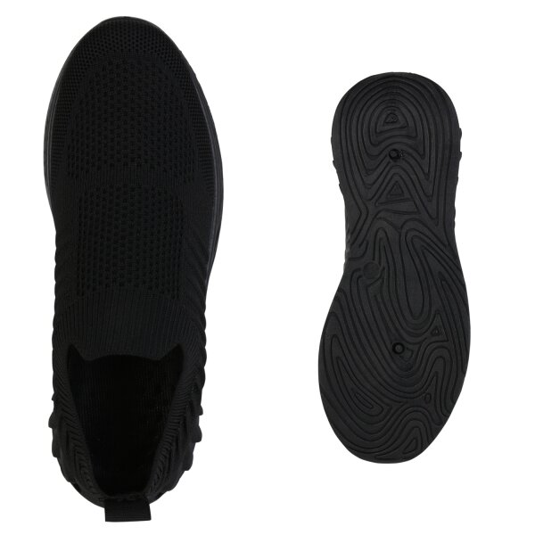Stiefelparadies Damen Slip Ons in Schwarz Heißer Verkauf