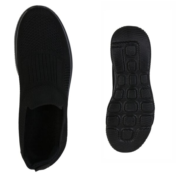 Stiefelparadies Damen Slip Ons in Schwarz Top Angebot