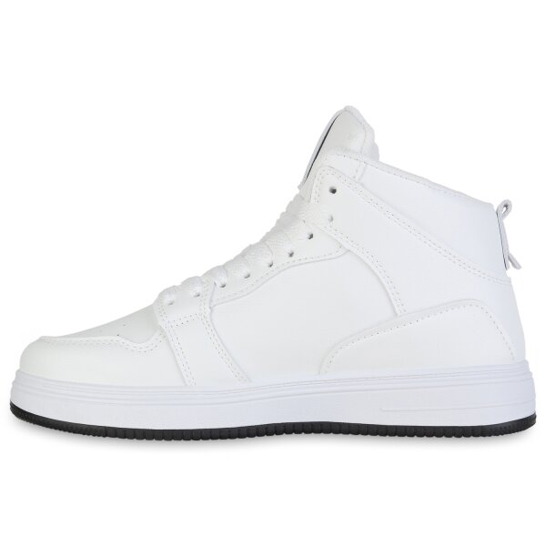 Stiefelparadies Damen Sneaker high in Weiss Neueste Mode